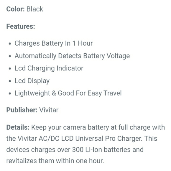 Vivitar VIV-SC-4200B Universal LCD Pro Charger - Picture 6 of 6
